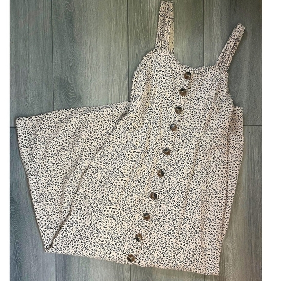 JAPNA Leopard Print Button Down Midi Summer Dress with front Slit, Womens XS - Picture 5 of 16